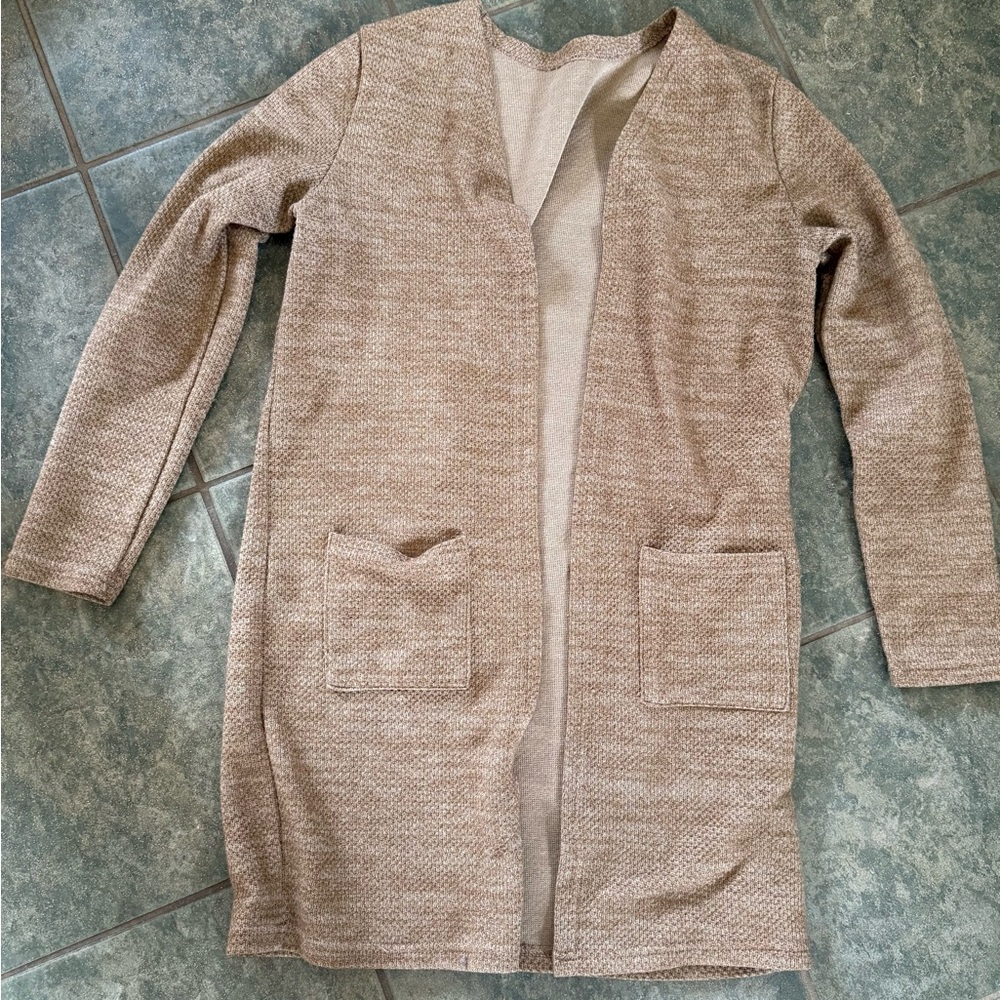 🎀3/$25🎀 SHEIN Women's Tan Longline Cardigan, medium